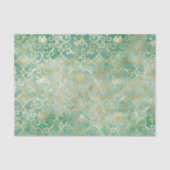 Weefselpapier met groen- en goudDamasbedekking Tissuepapier (Voorkant)