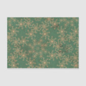 Weefselpapier met groen en gouden kerstpatronen tissuepapier (Voorkant)