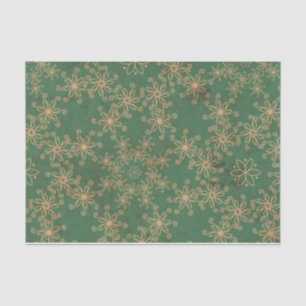 Weefselpapier met groen en gouden kerstpatronen tissuepapier