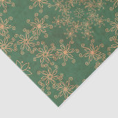 Weefselpapier met groen en gouden kerstpatronen tissuepapier (Detail)