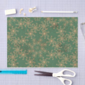 Weefselpapier met groen en gouden kerstpatronen tissuepapier (Craft)