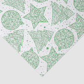 Weefselpapier met groen en wit kerstpatroon tissuepapier (Detail)