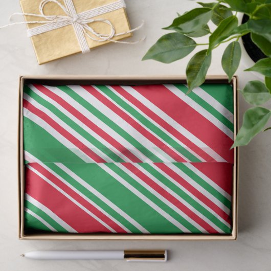 Weefselpapier met groene rode witte streep tissuepapier (Geschenk)