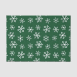 Weefselpapier met groene sneeuwvlokken tissuepapier