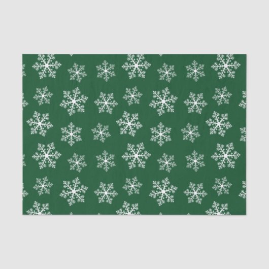 Weefselpapier met groene sneeuwvlokken tissuepapier (Voorkant)