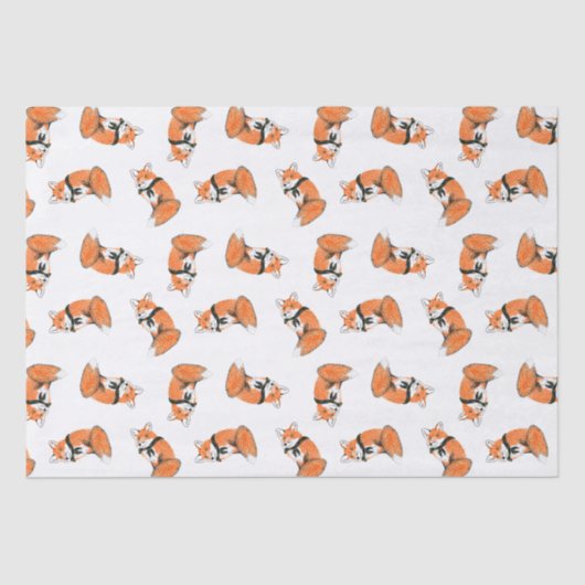 Weefselpapier met houtbadge Fox Tissuepapier (Voorkant)