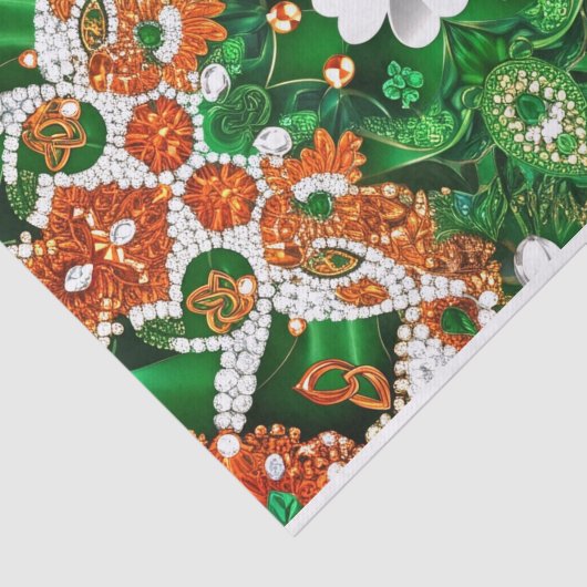 Weefselpapier met Ierland kleuren ontwerp Tissuepapier (Detail)