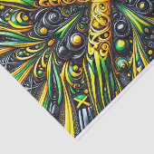 Weefselpapier met Jamaicaanse kleuren ontwerp Tissuepapier (Detail)