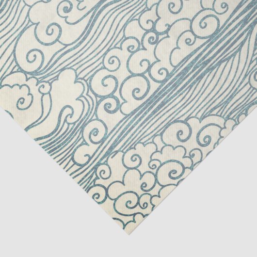 WEEFSELPAPIER MET JAPANSE CLOUDS TISSUEPAPIER (Detail)