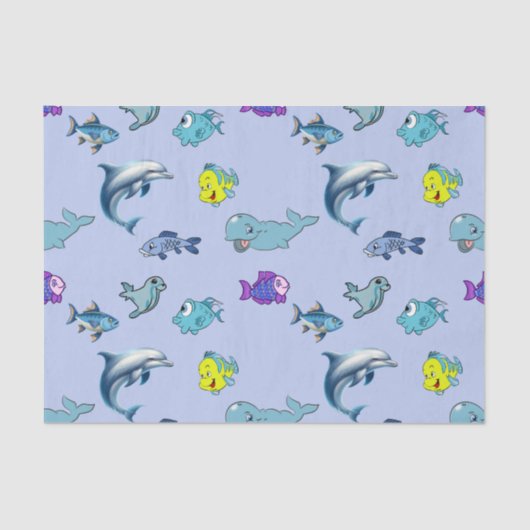 Weefselpapier met kleurrijk oceaanleven tissuepapier (Voorkant)