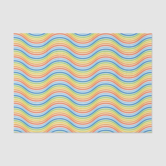 Weefselpapier met kleurrijke Wavy Lines Tissuepapier (Voorkant)