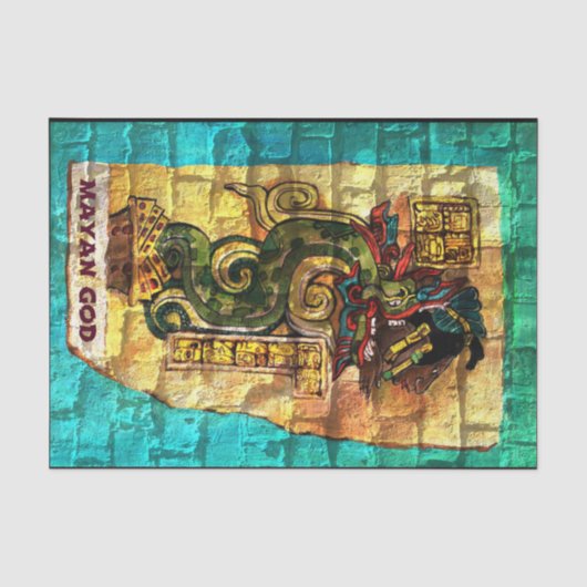 Weefselpapier met Maya God Print Tissuepapier (Voorkant)