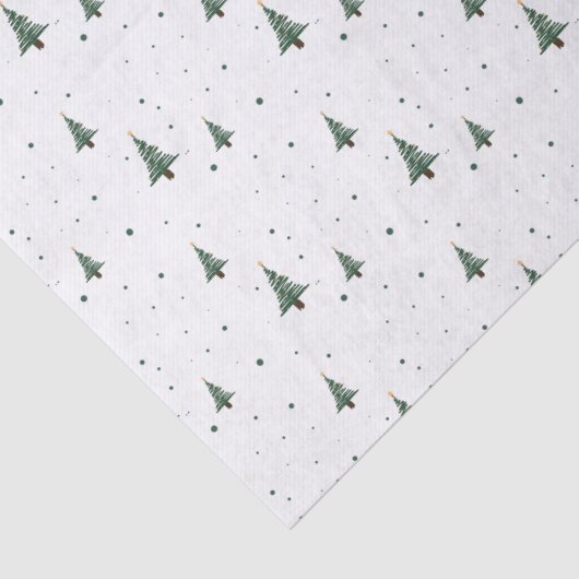 Weefselpapier met minikerstbomen tissuepapier (Detail)
