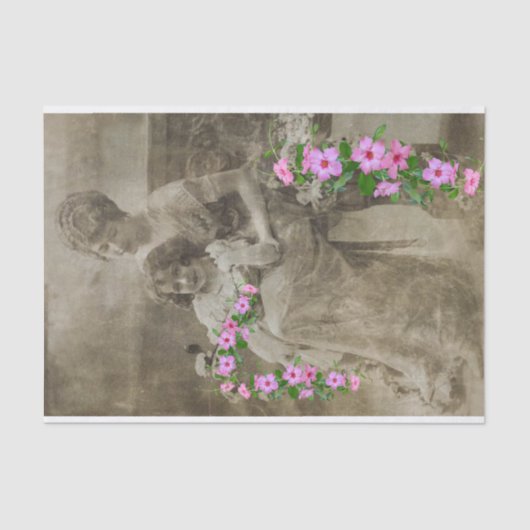 Weefselpapier met  moeder en dochter tissuepapier (Voorkant)