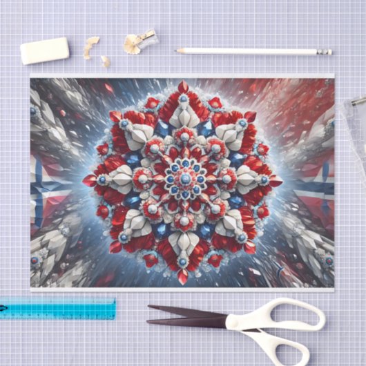 Weefselpapier met Noorse kleuren ontwerp Tissuepapier (Craft)