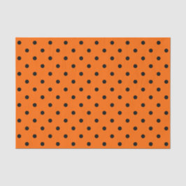 Weefselpapier met Oranje/zwarte pooldots Tissuepapier