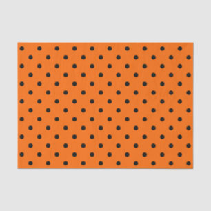 Weefselpapier met Oranje/zwarte pooldots Tissuepapier