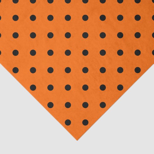 Weefselpapier met Oranje/zwarte pooldots Tissuepapier (Detail)