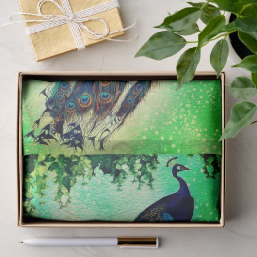 Weefselpapier met  pacock tissuepapier (Geschenk)