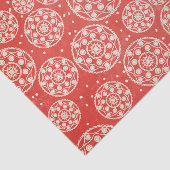 Weefselpapier met rode sneeuwvlokken tissuepapier (Detail)
