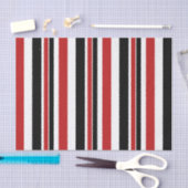 Weefselpapier met rode zwarte strepen tissuepapier (Craft)