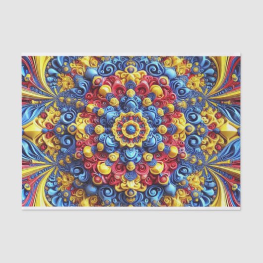 Weefselpapier met Roemeense kleuren abstract ontwe Tissuepapier (Voorkant)