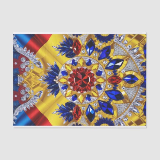 Weefselpapier met Roemeense kleuren ontwerp Tissuepapier (Voorkant)