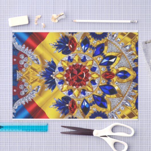 Weefselpapier met Roemeense kleuren ontwerp Tissuepapier (Craft)