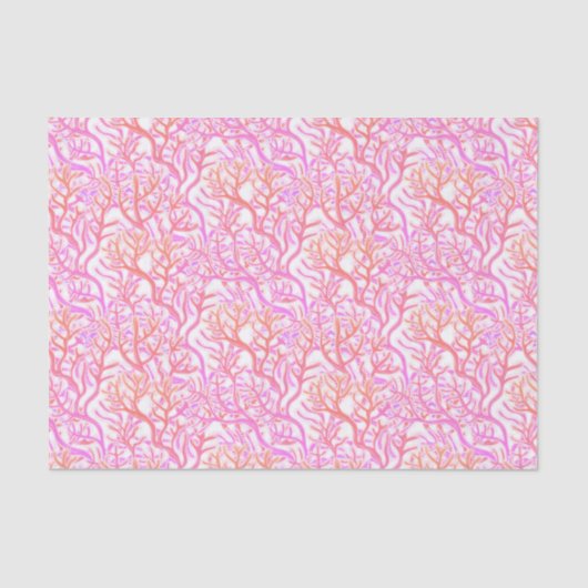 Weefselpapier met roze koraalrif tissuepapier (Voorkant)