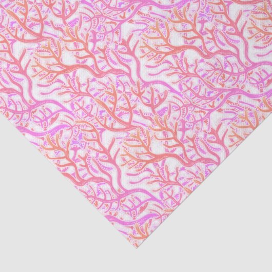 Weefselpapier met roze koraalrif tissuepapier (Detail)