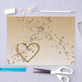Weefselpapier met Valentijnsdag Gold Heart Tissuepapier (Craft)