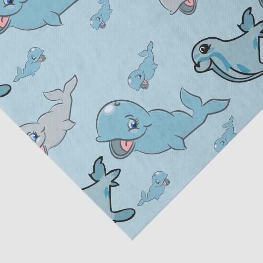 Weefselpapier met walvissen en zeehonden tissuepapier (Detail)