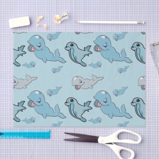 Weefselpapier met walvissen en zeehonden tissuepapier (Craft)