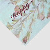 Weefselpapier met Waterverf bloemen in Bourgogne Tissuepapier (Detail)