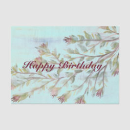 Weefselpapier met Waterverf bloemen in Bourgogne Tissuepapier