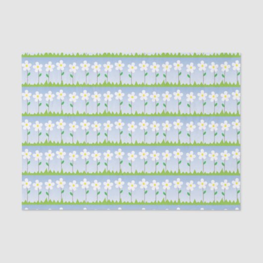 Weefselpapier met witte bloemen tissuepapier (Voorkant)
