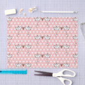 Weefselpapier met witte doven en liefdesharten tissuepapier (Craft)