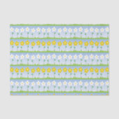 Weefselpapier met witte en gele bloemen tissuepapier (Voorkant)