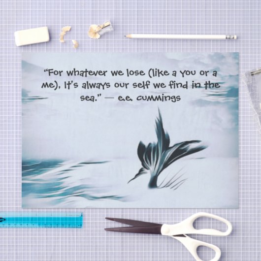 Weefselpapier met Zeemeermin en Citaat Tissuepapier (Craft)