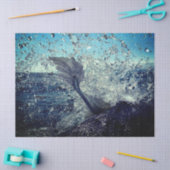 Weefselpapier met Zeemeermin in golven Tissuepapier (Craft)