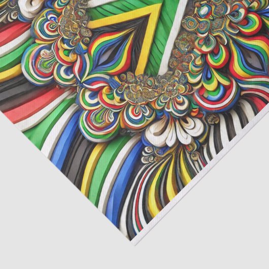 Weefselpapier met Zuid-Afrikaanse kleuren ontwerp Tissuepapier (Detail)