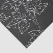 Weefselpapier met zwarte en witte bladeren tissuepapier (Detail)