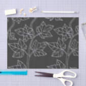 Weefselpapier met zwarte en witte bladeren tissuepapier (Craft)