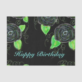 Weefselpapier met zwarte Floral afdrukken Tissuepapier