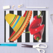 Weefselpapier Mexicaanse hot Peppers zwarte streep Tissuepapier (Craft)