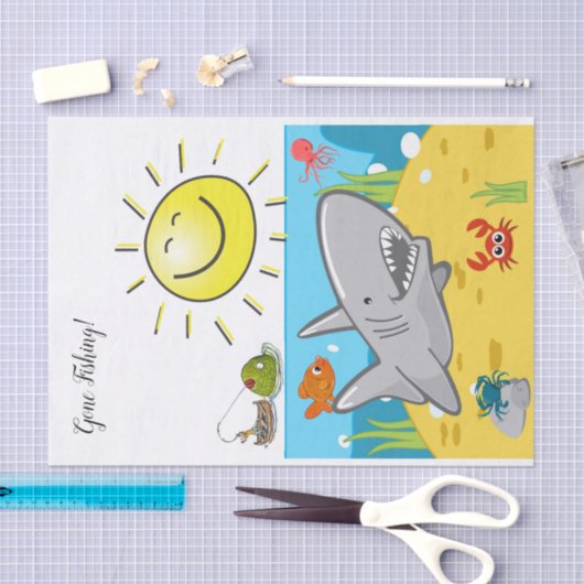 Weefselpapier Ocean Gone Vist vis Tissuepapier (Craft)