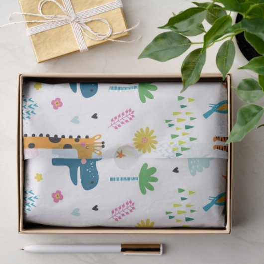 WEEFSELPAPIER : OERWOUD DIEREN TISSUEPAPIER (Geschenk)