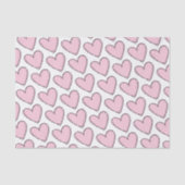 Weefselpapier ontkoppelen - Roze harten Tissuepapier (Voorkant)