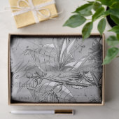 Weefselpapier Ontkoppeling B/W Briefkaart met hout Tissuepapier (Geschenk)