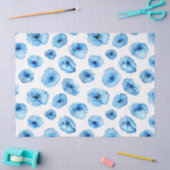 Weefselpapier + Ontkoppelpapier - Blauwe papavers Tissuepapier (Craft)
